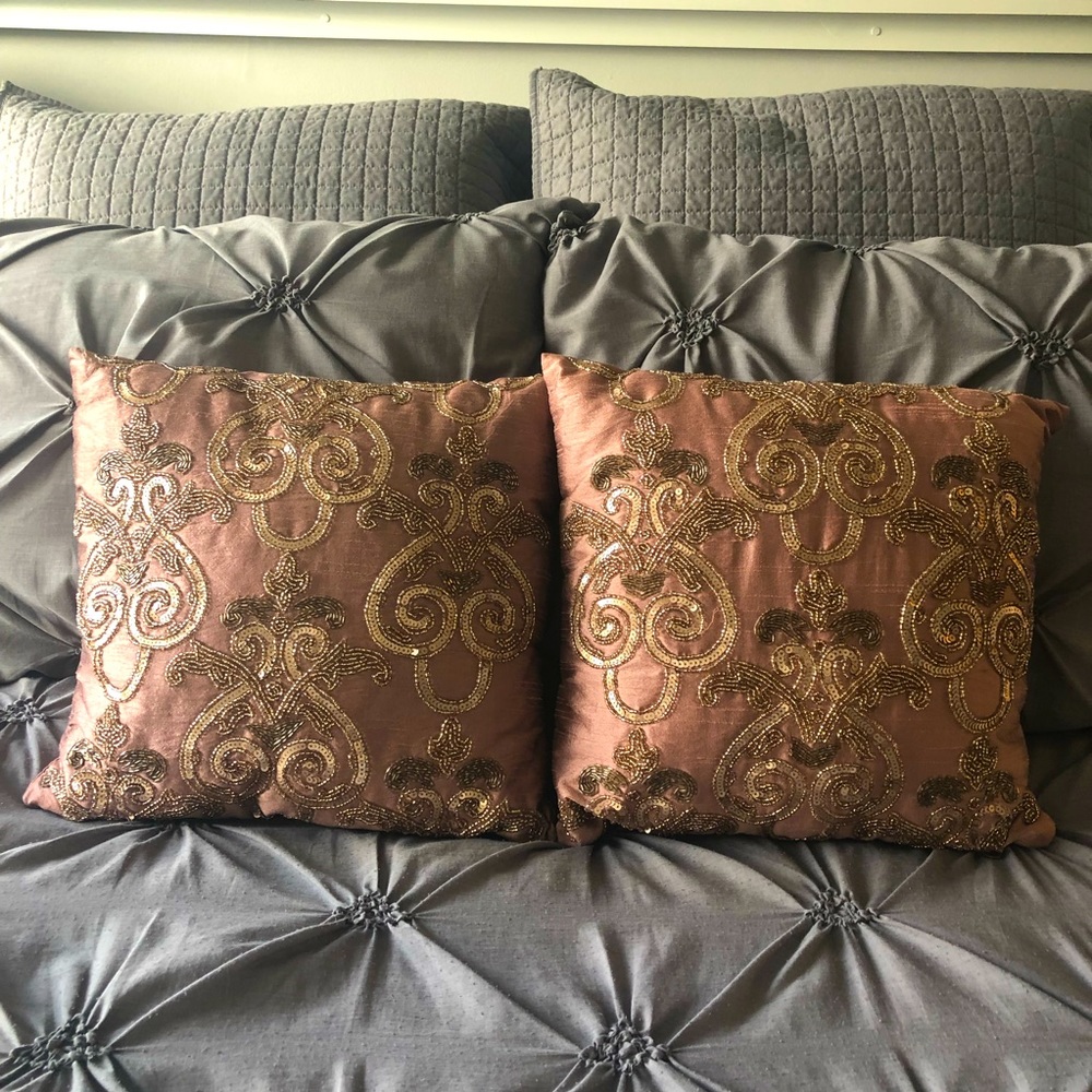Pier 1 Decorative Pillows. Sequins Blush Pink